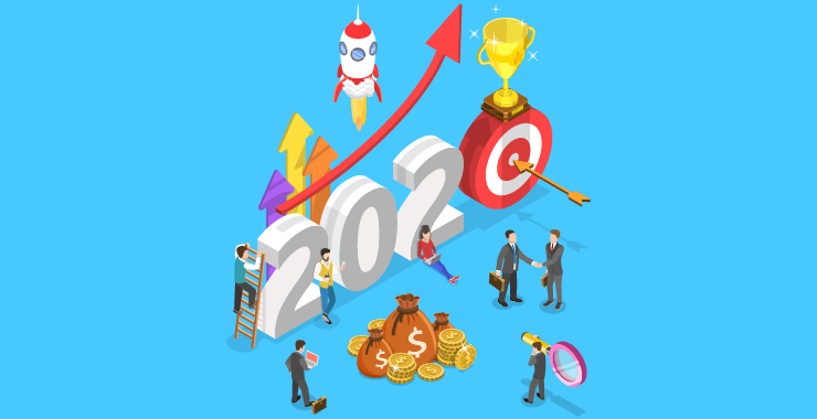 Money increasing in 2020 illustration