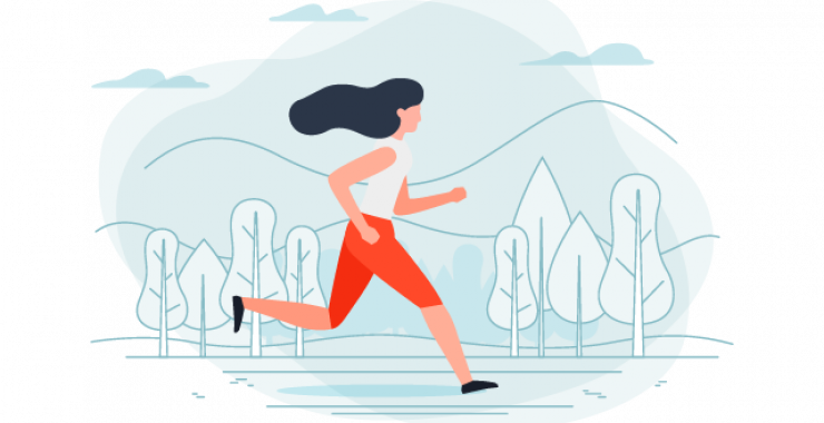 Woman running illustration