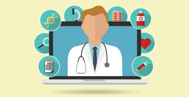 Telehealth physician illustration