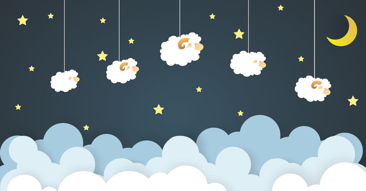 Sheep Over Clouds in Nighttime Sky