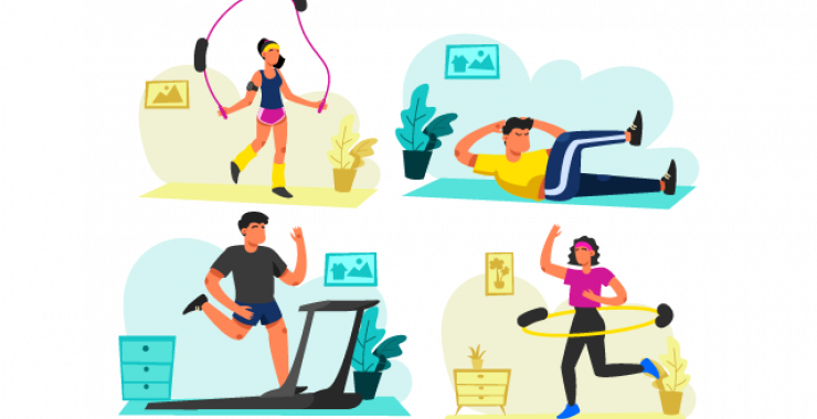 Working out at home illustration